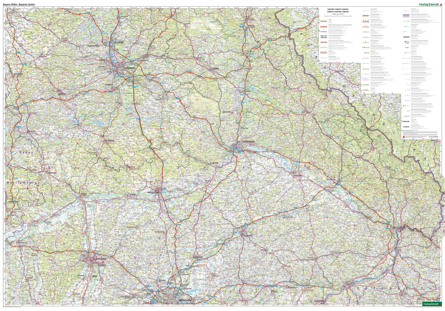 Carte routière - Bavière Sud (Allemagne) | Freytag & Berndt carte routière Freytag & Berndt 