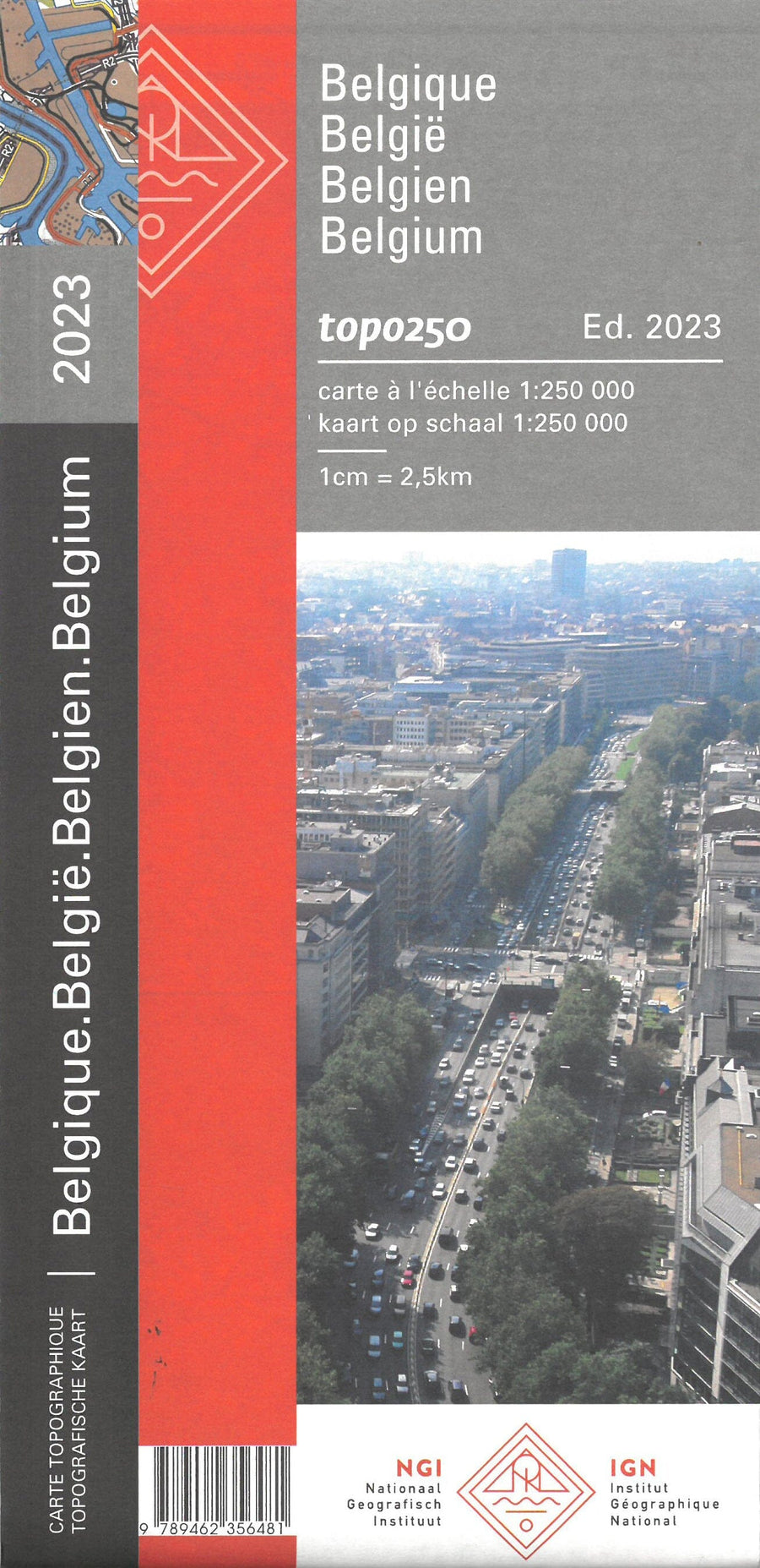 Carte routière - Belgique | NGI - 1/250 000 carte pliée IGN Belgique 