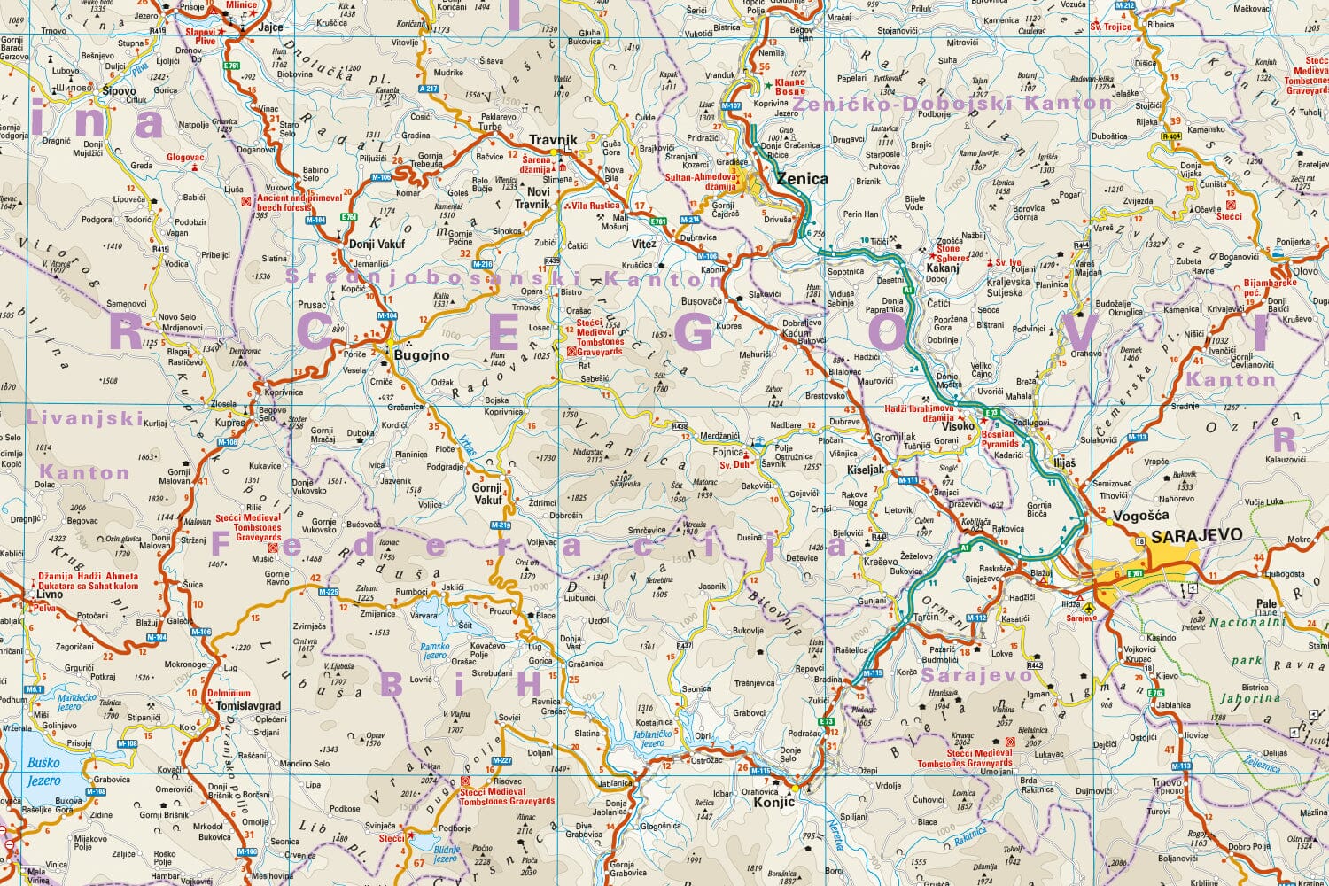 Carte routière - Bosnie-Herzégovine & Monténégro | Reise Know How carte routière Reise Know-How