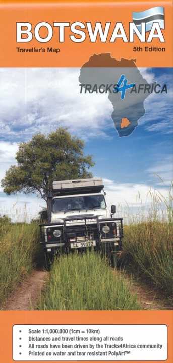 Carte routière - Botswana | Tracks4Africa carte routière Tracks4Africa