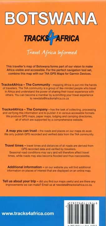 Carte routière - Botswana | Tracks4Africa carte routière Tracks4Africa