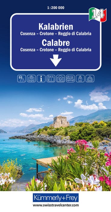 Carte routière - Calabre (Cosenza, Crotone) | Kümmerly & Frey carte pliée Kümmerly & Frey 