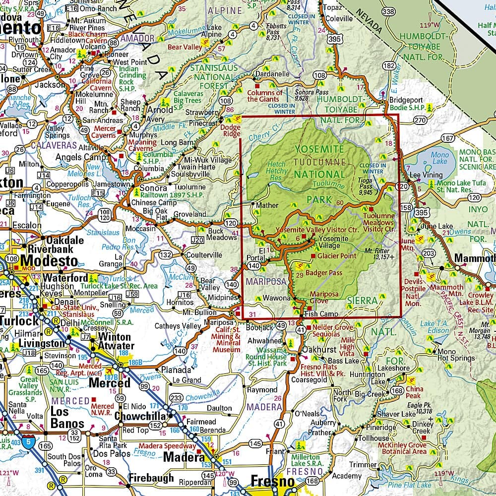Carte routière - Californie Nord | National Geographic carte routière National Geographic 