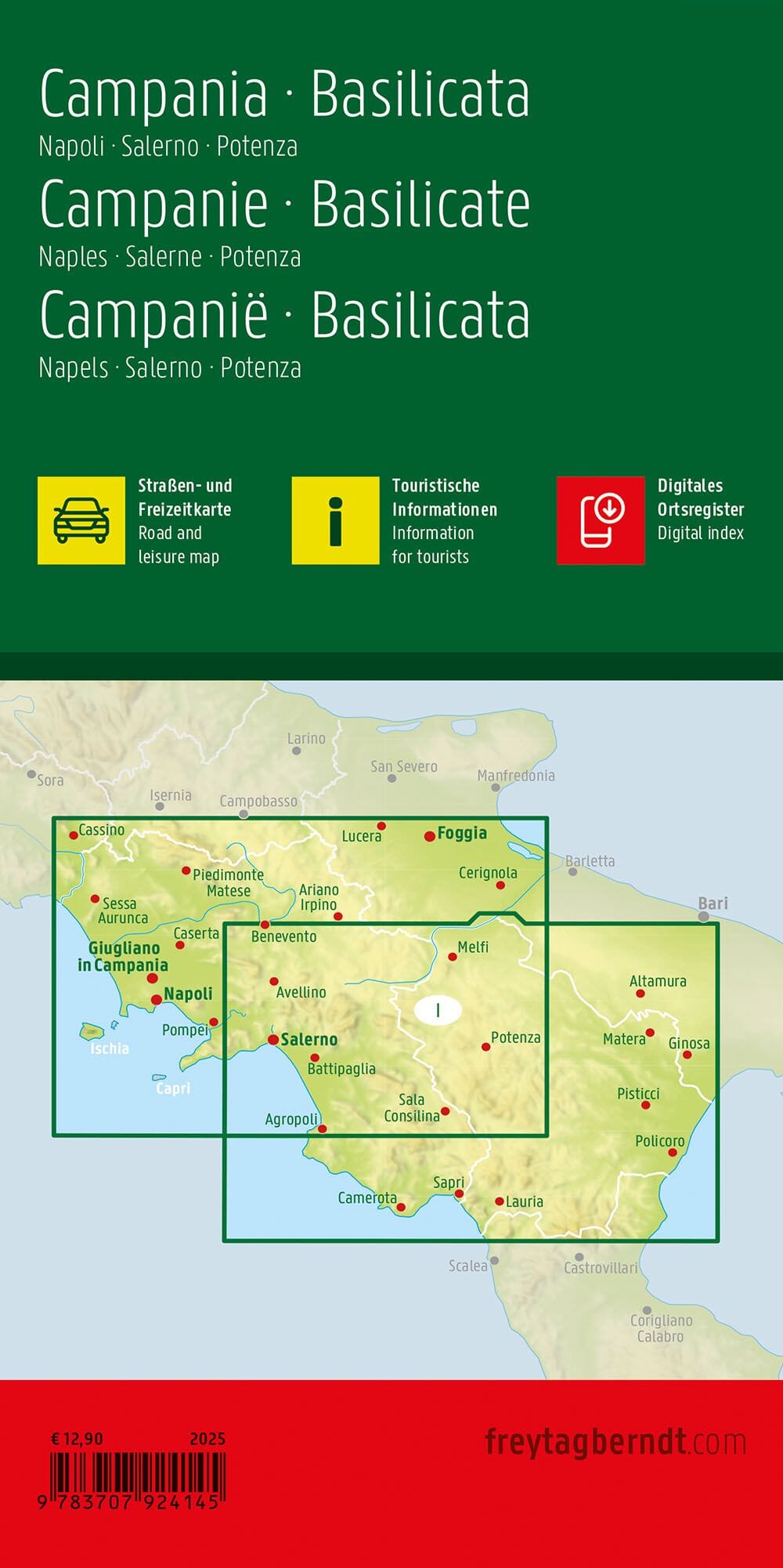 Carte routière - Campanie et Basilicate (Naples, Italie) | Freytag & Berndt carte routière Freytag & Berndt
