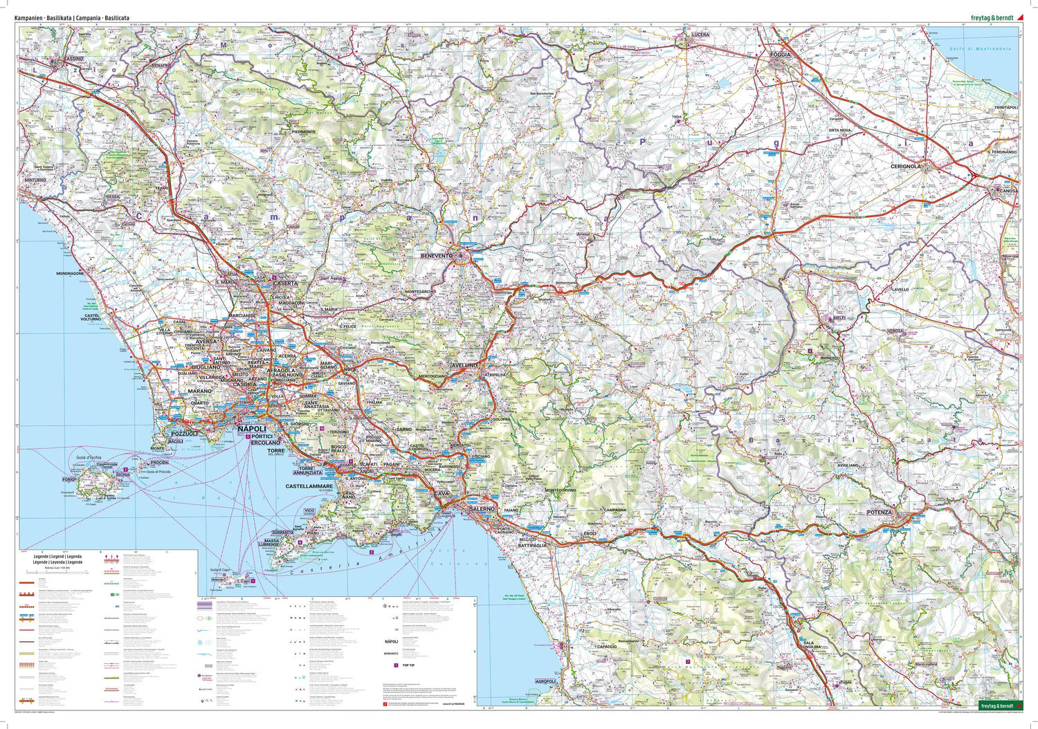 Carte routière - Campanie et Basilicate (Naples, Italie) | Freytag & Berndt carte routière Freytag & Berndt