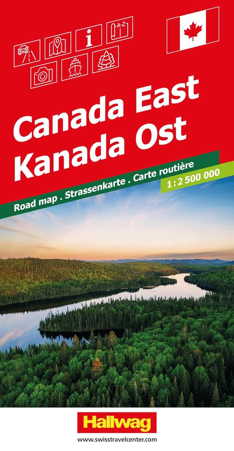 Carte routière - Canada Est | Hallwag carte routière Hallwag
