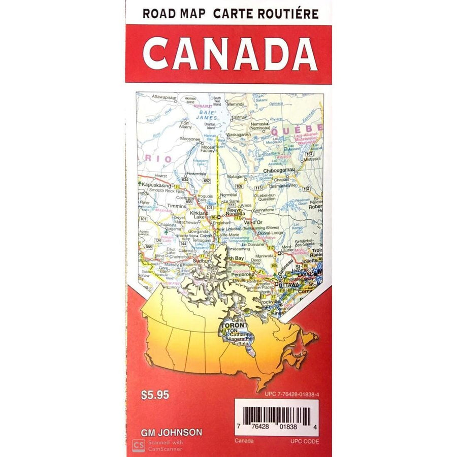 carte routière - Canada | GM Johnson carte pliée GM Johnson 