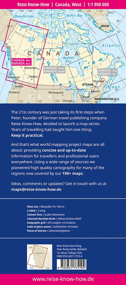 Carte routière - Canada Ouest | Reise Know How carte routière Reise Know-How 
