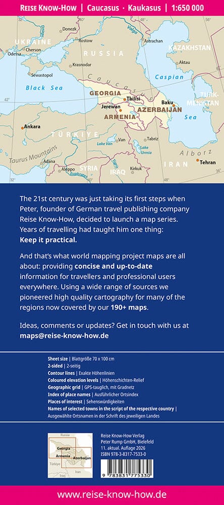 Carte routière - Caucase | Reise Know How carte routière Reise Know-How 