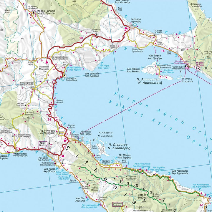 Carte routière - Chalcidique, Thassos & Mont Olympe (Grèce) | Freytag & Berndt carte routière Freytag & Berndt 