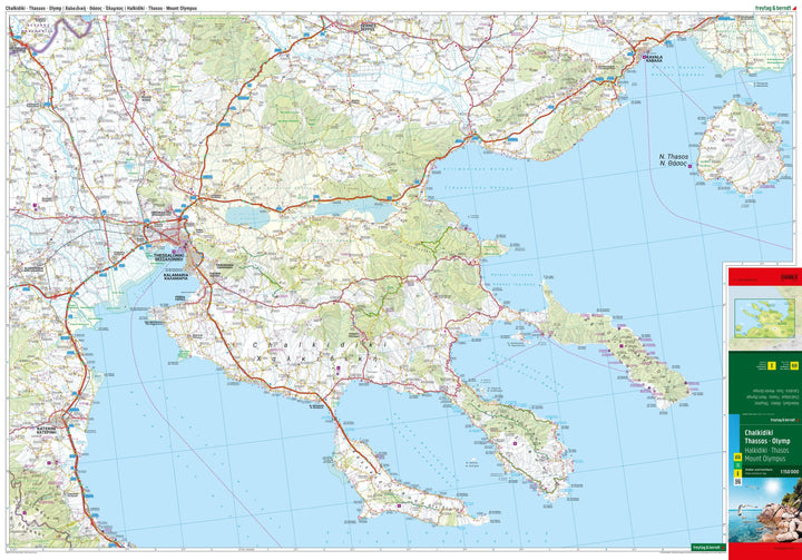 Carte routière - Chalcidique, Thassos & Mont Olympe (Grèce) | Freytag & Berndt carte routière Freytag & Berndt 