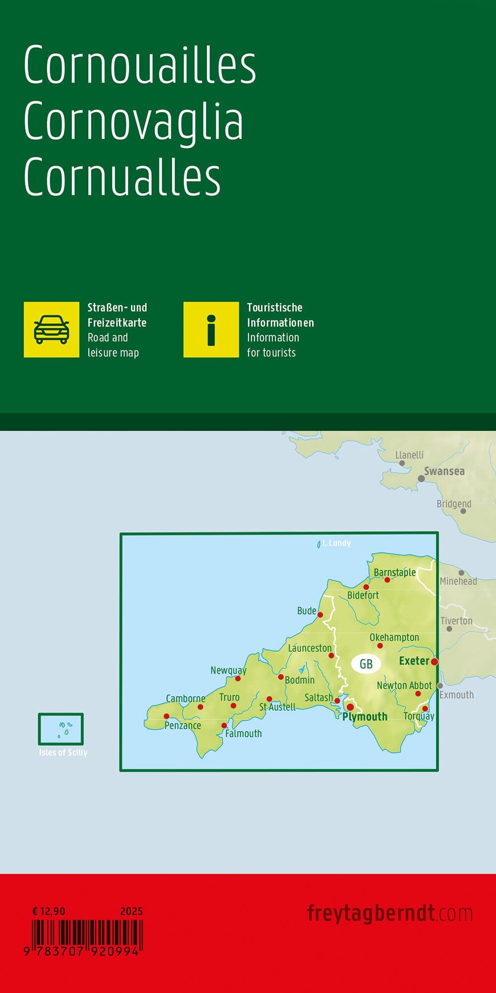 Carte routière - Cornouailles (Angleterre) | Freytag & Berndt carte routière Freytag & Berndt 