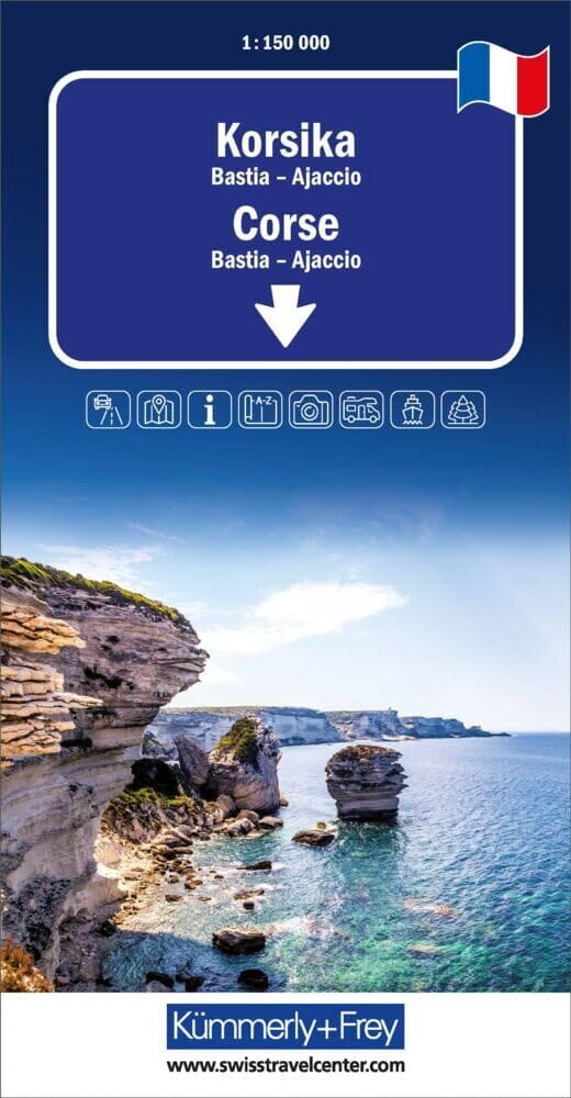 Carte routière - Corse (Bastia - Ajaccio) | Kümmerly & Frey carte routière Kümmerly & Frey