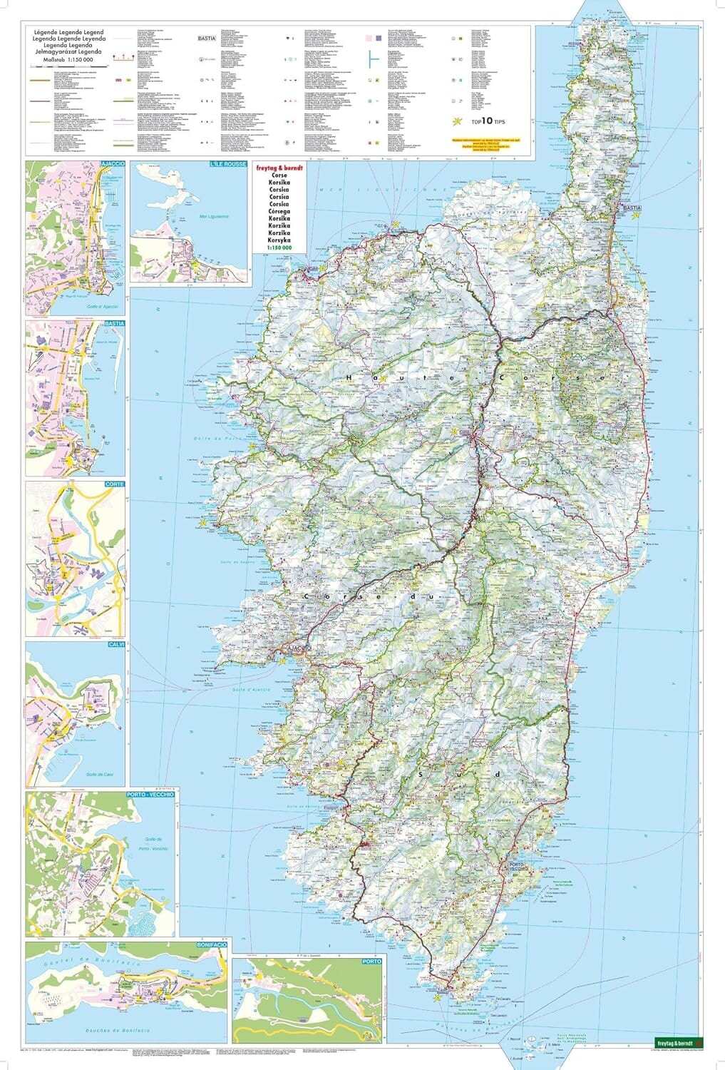 Carte routière - Corse | Freytag & Berndt - 1:150 000 carte routière Freytag & Berndt