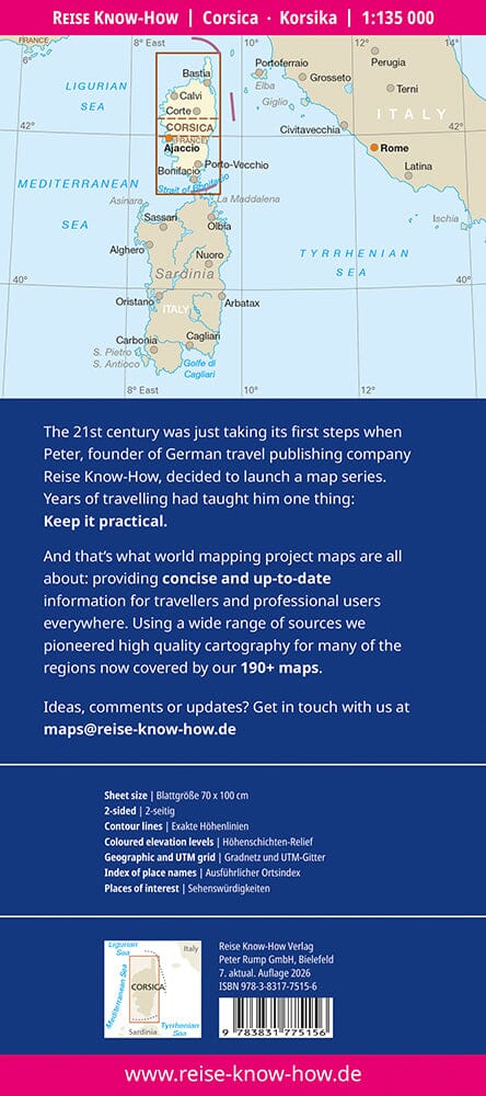 Carte routière - Corse | Reise Know How carte routière Reise Know-How 