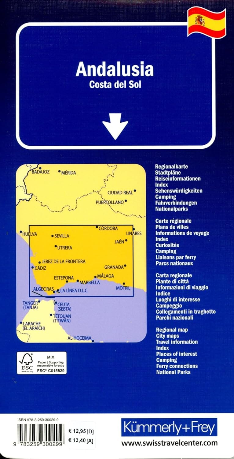 Carte routière - Costa del Sol (Andalousie) | Kümmerly & Frey carte pliée Kümmerly & Frey 
