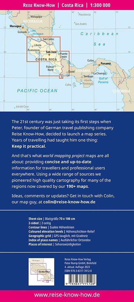 Carte routière - Costa Rica | Reise Know How carte pliée Reise Know-How 