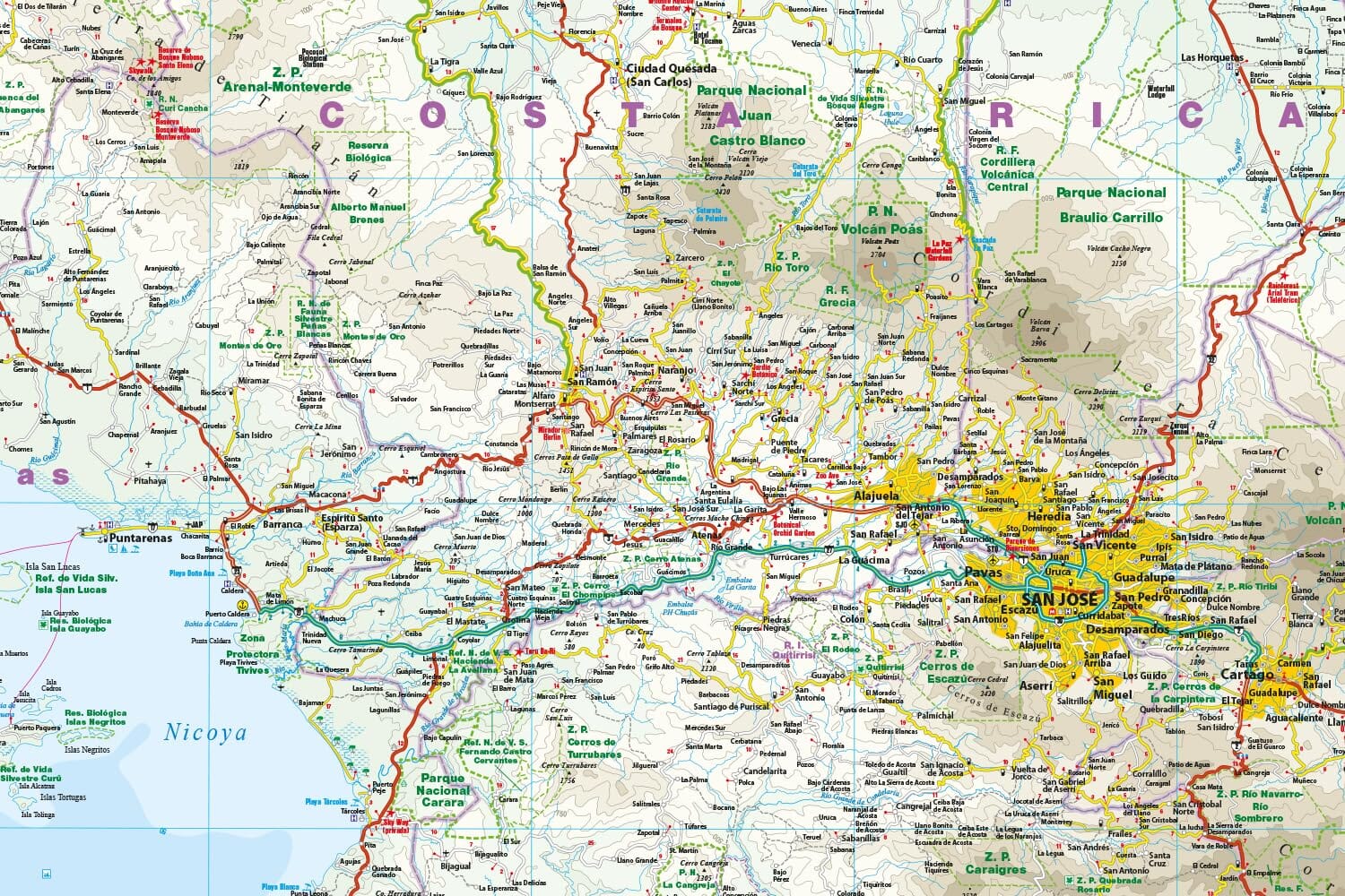 Carte routière - Costa Rica | Reise Know How carte routière Reise Know-How