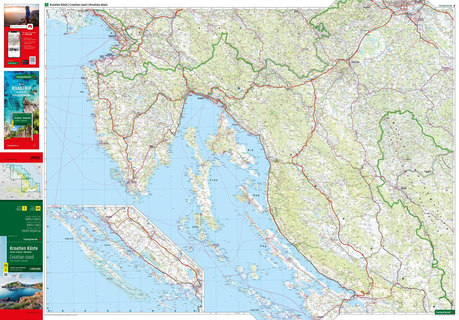 Carte routière - Côte Croate : Istrie-Dalmatie-Kvarner| Freytag & Berndt carte routière Freytag & Berndt 