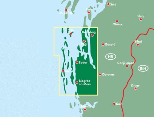 Carte routière - Côte de Dalmatie n° 1 (Kornat, Zadar) | Freytag & Berndt carte routière Freytag & Berndt 