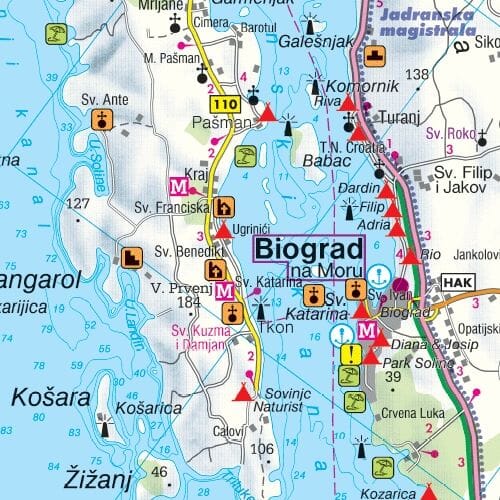 Carte routière - Côte de Dalmatie n° 1 (Kornat, Zadar) | Freytag & Berndt carte routière Freytag & Berndt 