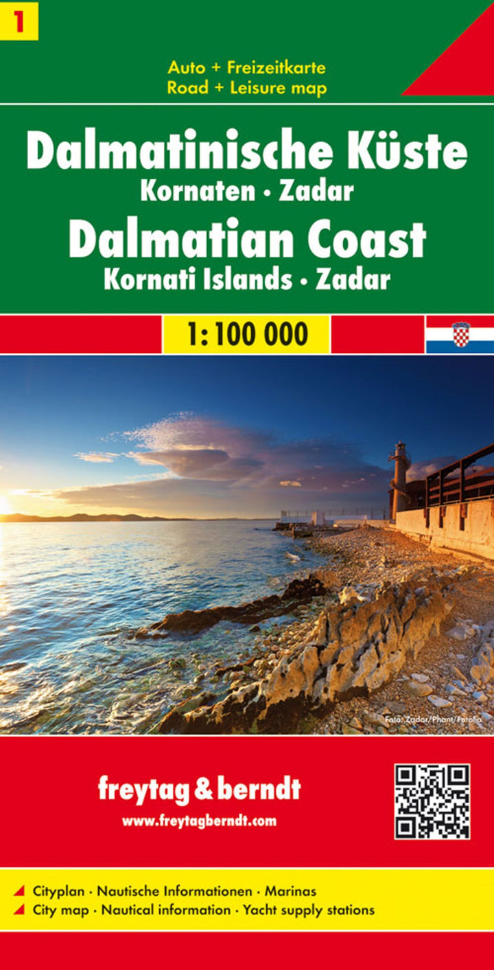 Carte routière - Côte de Dalmatie n° 2 (Sibenik, Split, Vis) | Freytag & Berndt carte routière Freytag & Berndt