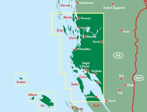 Carte routière - Côte de Dalmatie n° 2 (Sibenik, Split, Vis) | Freytag & Berndt carte routière Freytag & Berndt 