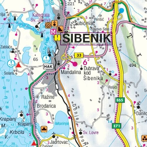 Carte routière - Côte de Dalmatie n° 2 (Sibenik, Split, Vis) | Freytag & Berndt carte routière Freytag & Berndt 