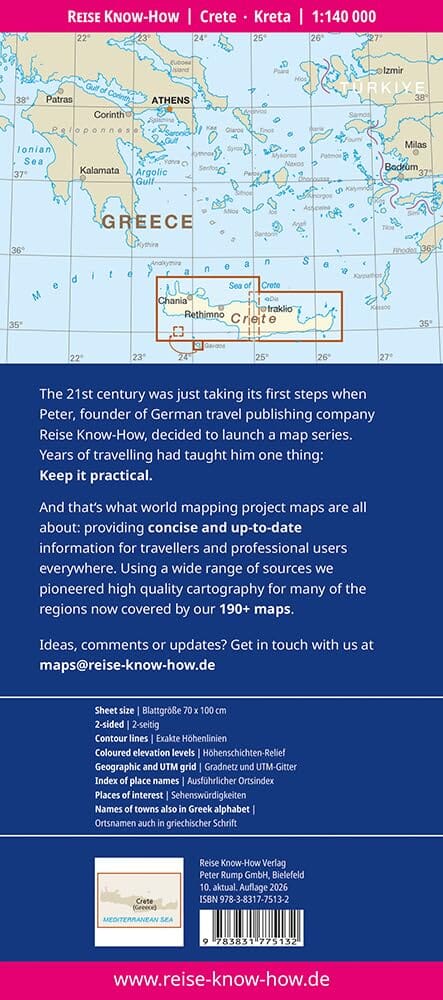 Carte routière - Crète | Reise Know How carte routière Reise Know-How 