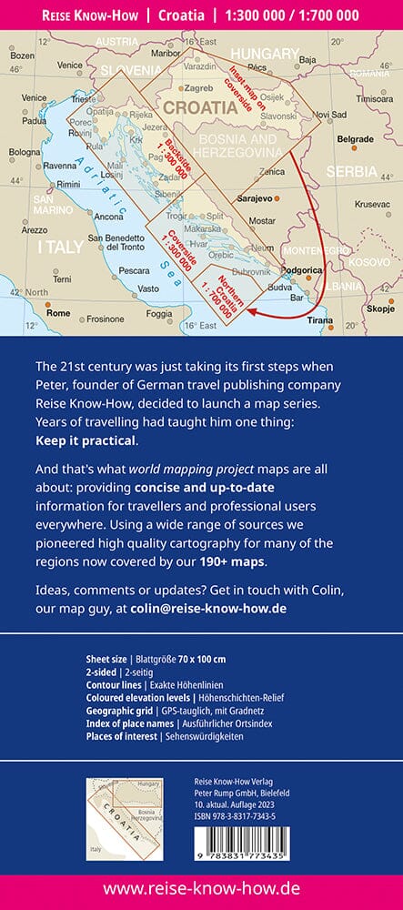 Carte routière - Croatie | Reise Know How carte routière Reise Know-How