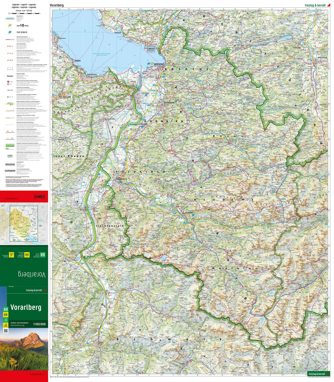 Carte routière & cycliste - Vorarlberg | Freytag & Berndt carte routière Freytag & Berndt 