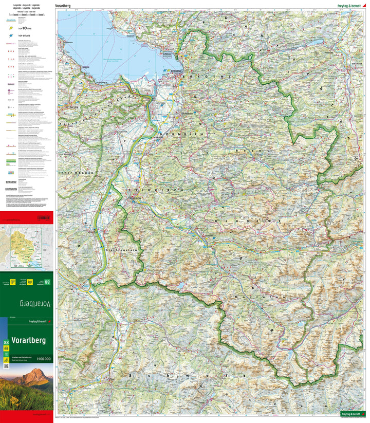 Carte routière & cycliste - Vorarlberg | Freytag & Berndt carte routière Freytag & Berndt 