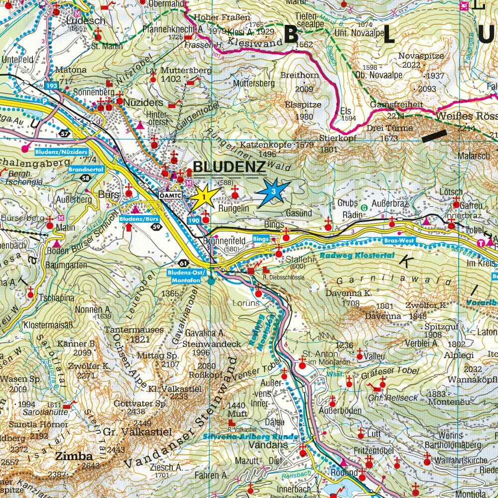 Carte routière & cycliste - Vorarlberg | Freytag & Berndt carte routière Freytag & Berndt 