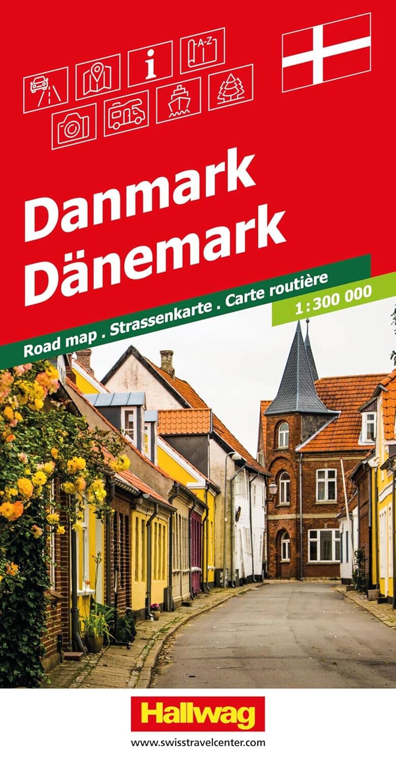 Carte routière - Danemark | Hallwag carte routière Hallwag