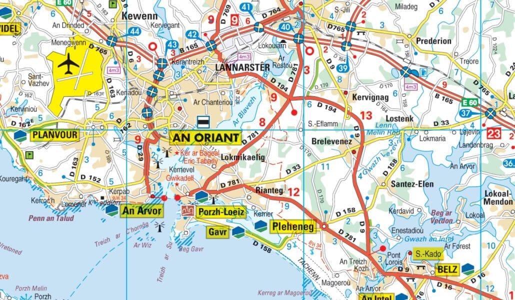 Carte routière de la Bretagne / Breizh, en breton | Blay Foldex carte routière Blay Foldex