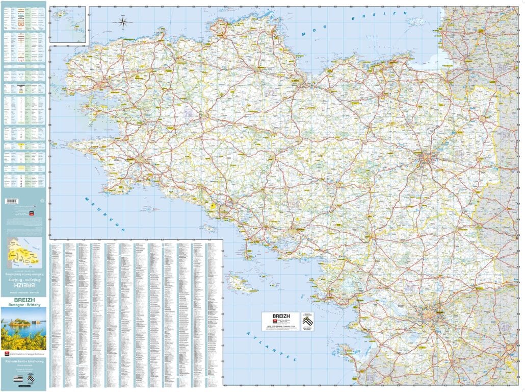 Carte routière de la Bretagne / Breizh, en breton | Blay Foldex carte routière Blay Foldex