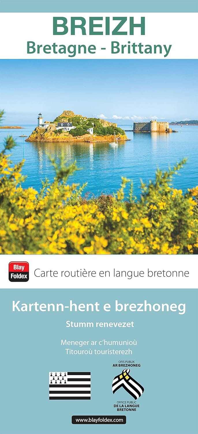 Carte routière de la Bretagne / Breizh, en breton | Blay Foldex carte routière Blay Foldex