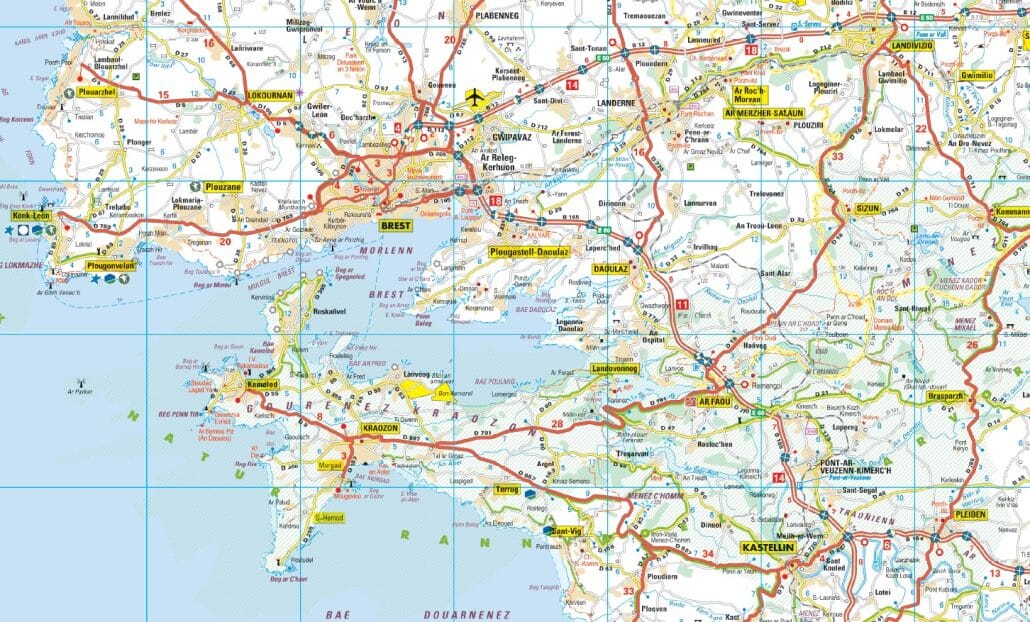 Carte routière de la Bretagne / Breizh, en breton | Blay Foldex carte routière Blay Foldex
