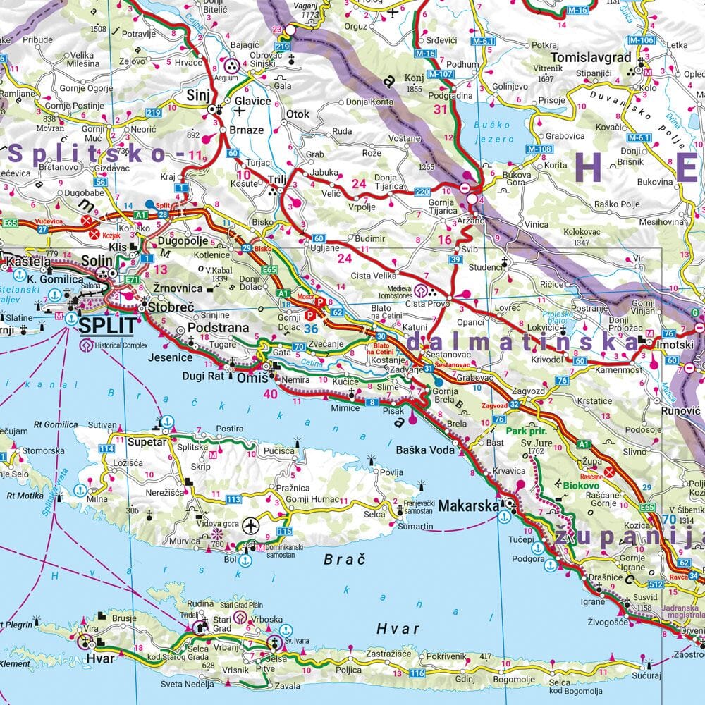 Carte routière de la Croatie au 1/500 000 | Freytag & Berndt carte routière Freytag & Berndt 