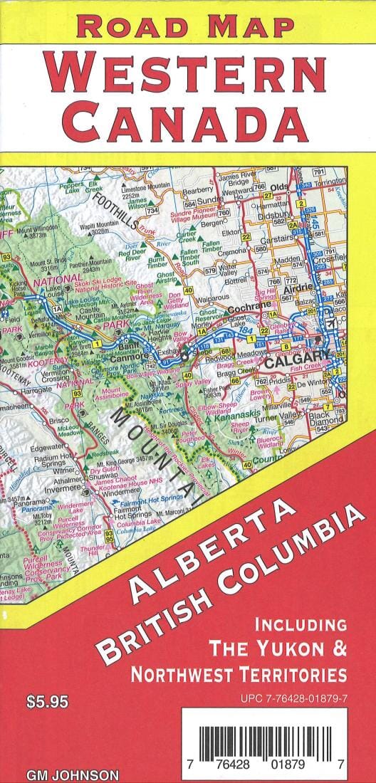 Carte routière de l'Alberta et de la Colombie-Britannique | GM Johnson carte pliée GM Johnson 