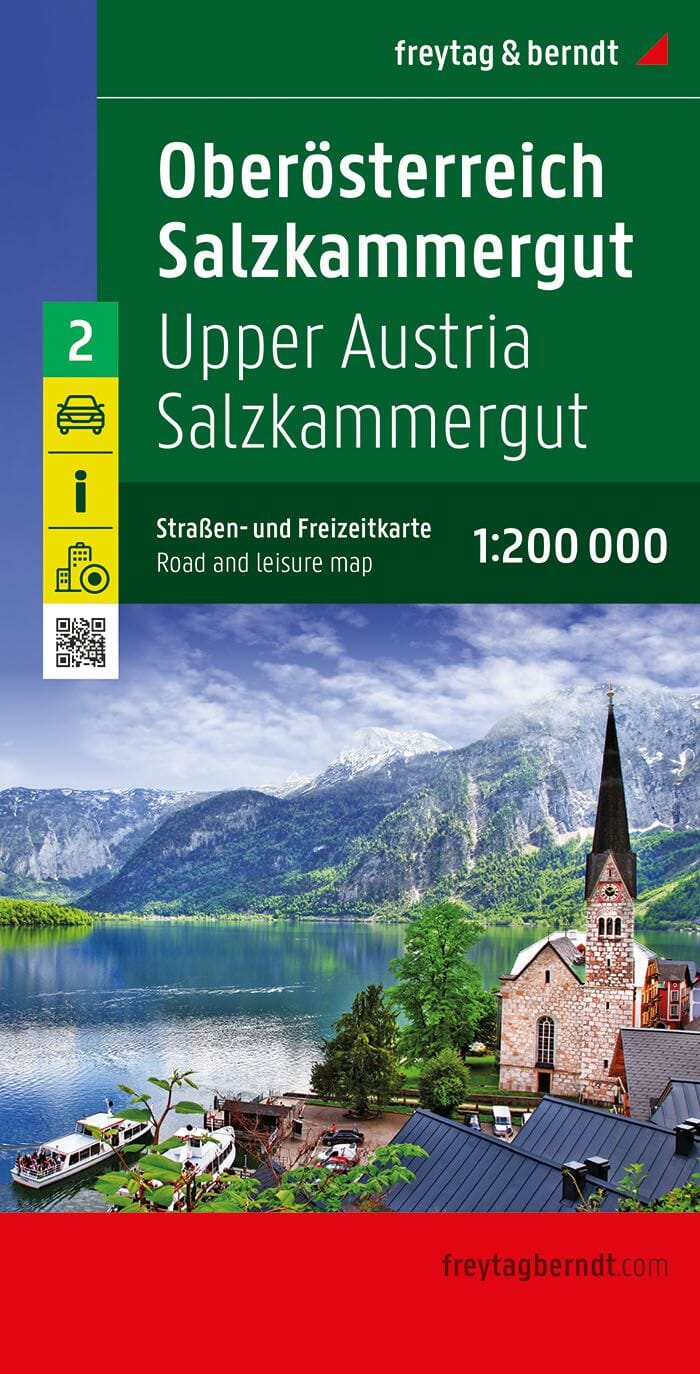 Carte routière de l'Autriche n° 2 - Haute-Autriche, Salzkammergut | Freytag & Berndt - 1/200 000 carte routière Freytag & Berndt