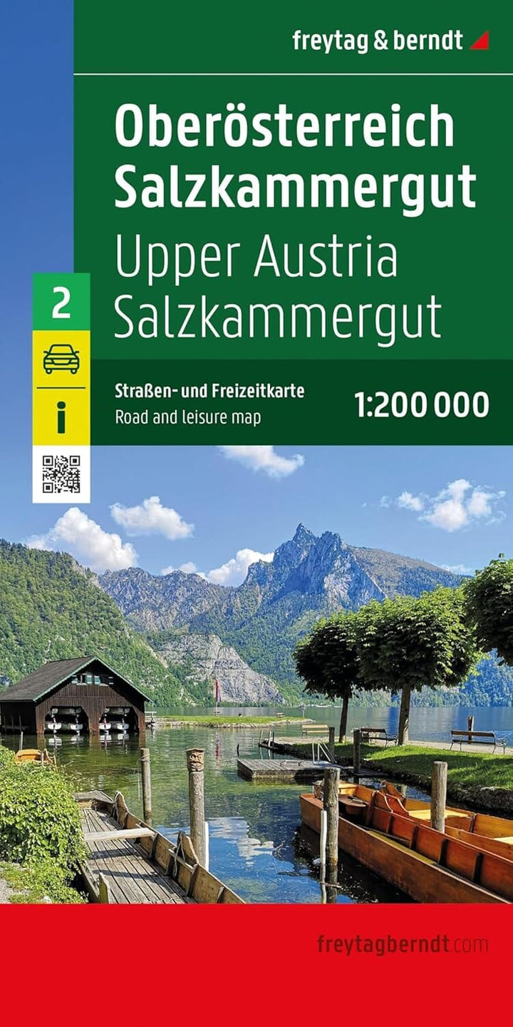 Carte routière de l'Autriche n° 2 - Haute-Autriche, Salzkammergut | Freytag & Berndt - 1/200 000 carte routière Freytag & Berndt 