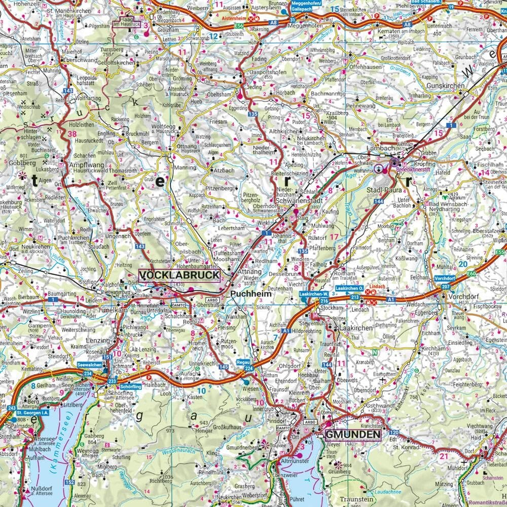 Carte routière de l'Autriche n° 2 - Haute-Autriche, Salzkammergut | Freytag & Berndt - 1/200 000 carte routière Freytag & Berndt 