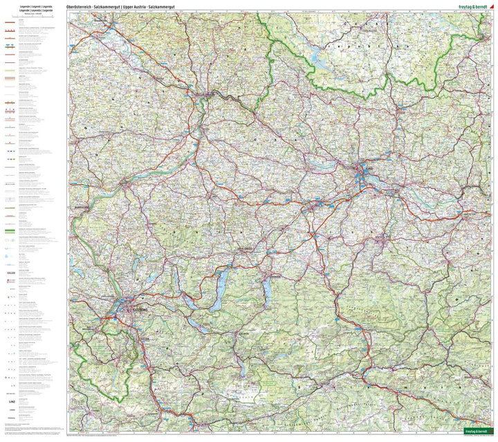 Carte routière de l'Autriche n° 2 - Haute-Autriche, Salzkammergut | Freytag & Berndt - 1/200 000 carte routière Freytag & Berndt 