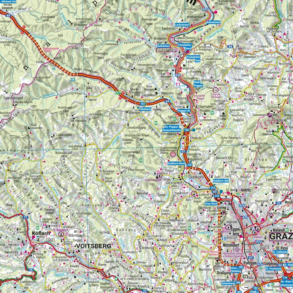 Carte routière de l'Autriche n° 4 - Styrie | Freytag & Berndt - 1/200 000 carte routière Freytag & Berndt