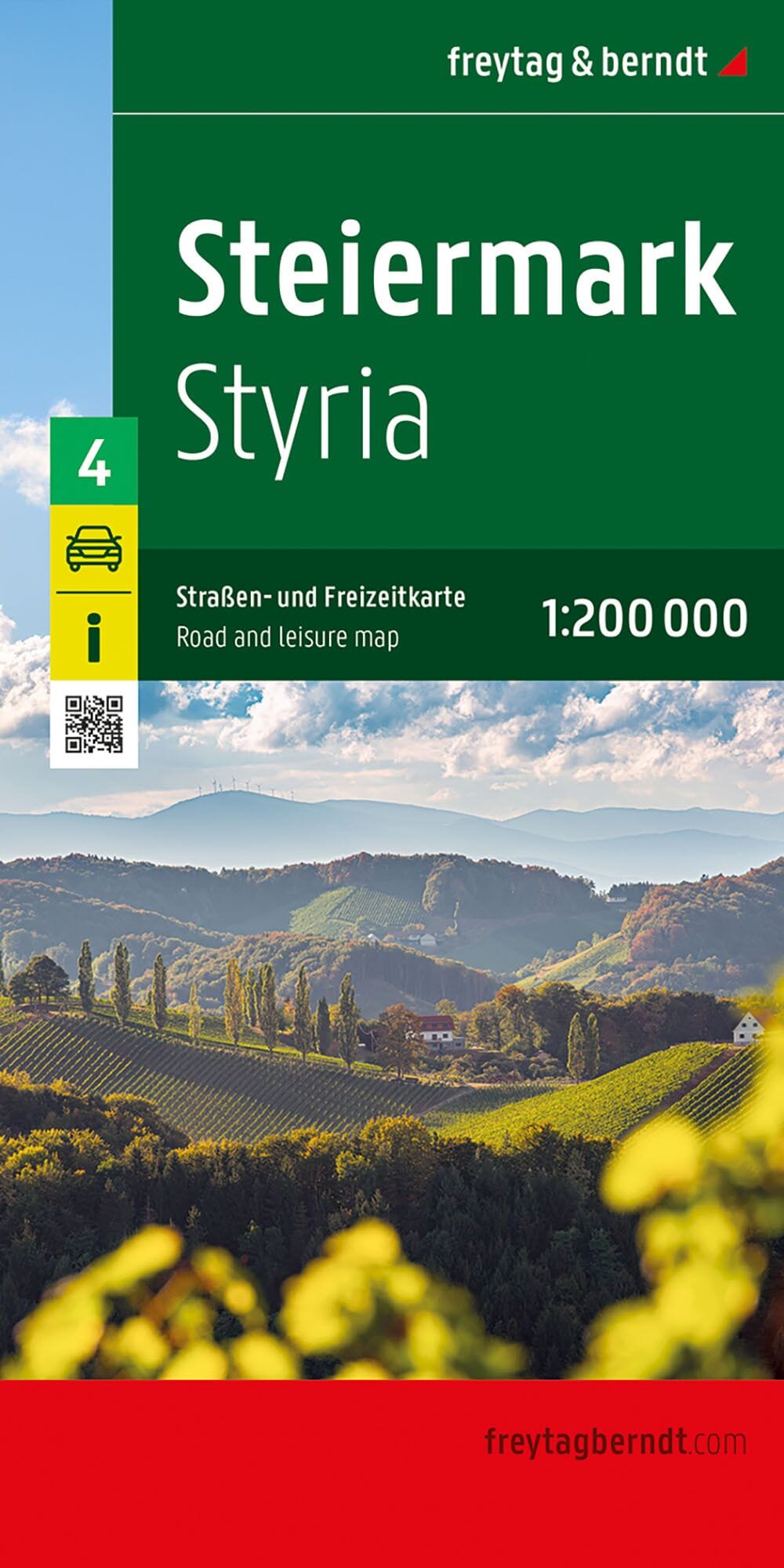 Carte routière de l'Autriche n° 4 - Styrie | Freytag & Berndt - 1/200 000 carte routière Freytag & Berndt 