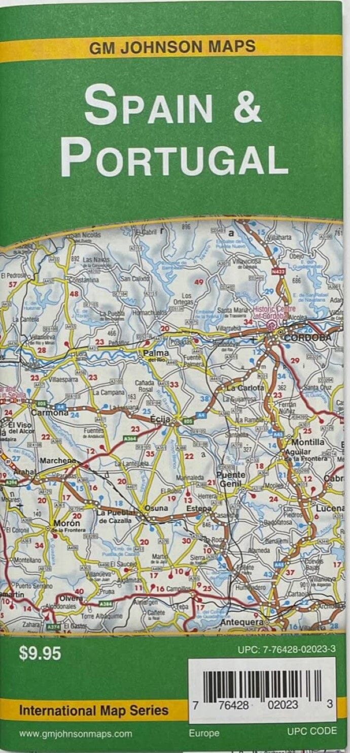 Carte routière de l’Espagne et du Portugal | GM Johnson carte routière GM Johnson Default Title