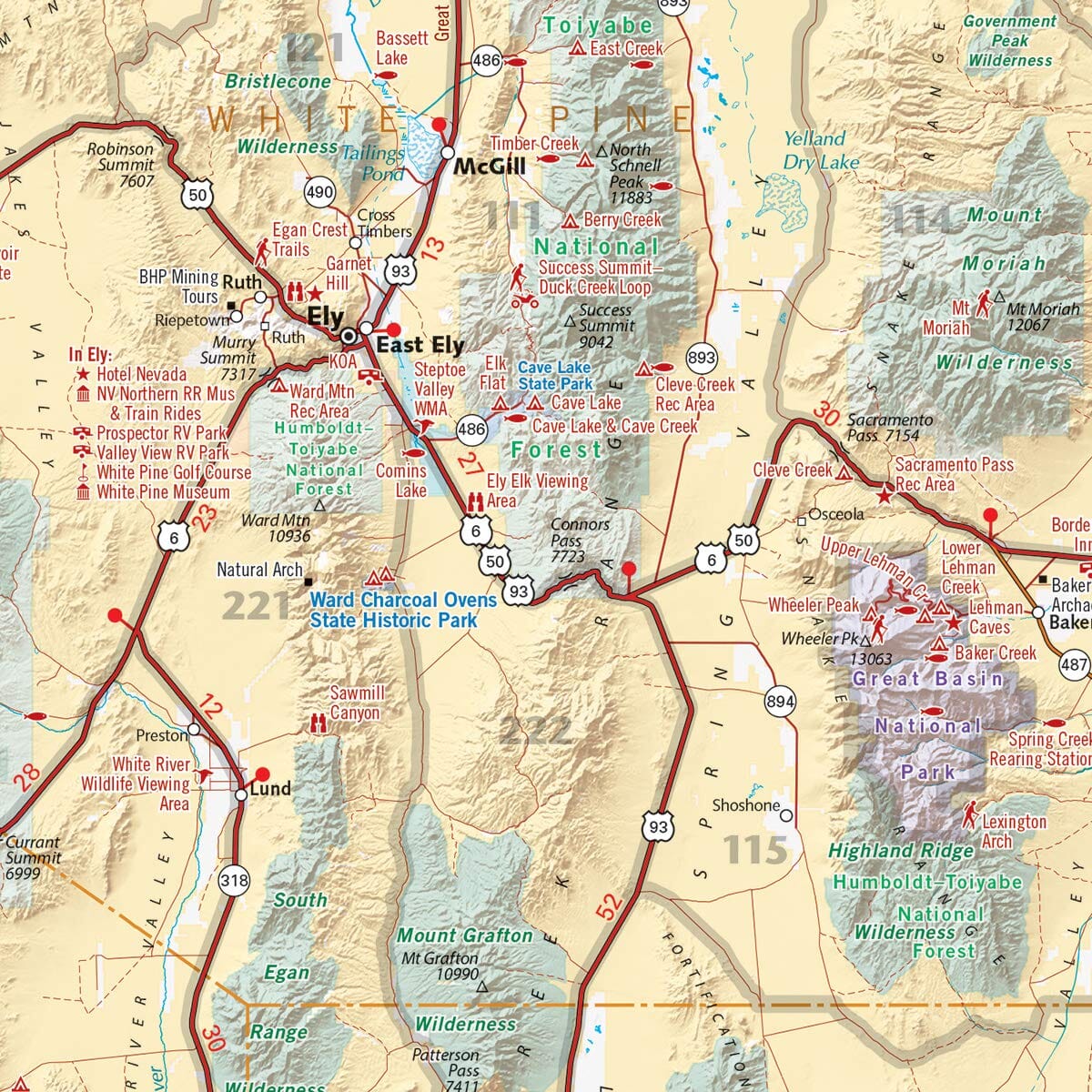 Carte routière du Nevada | Benchmark Maps carte routière Benchmark Maps 