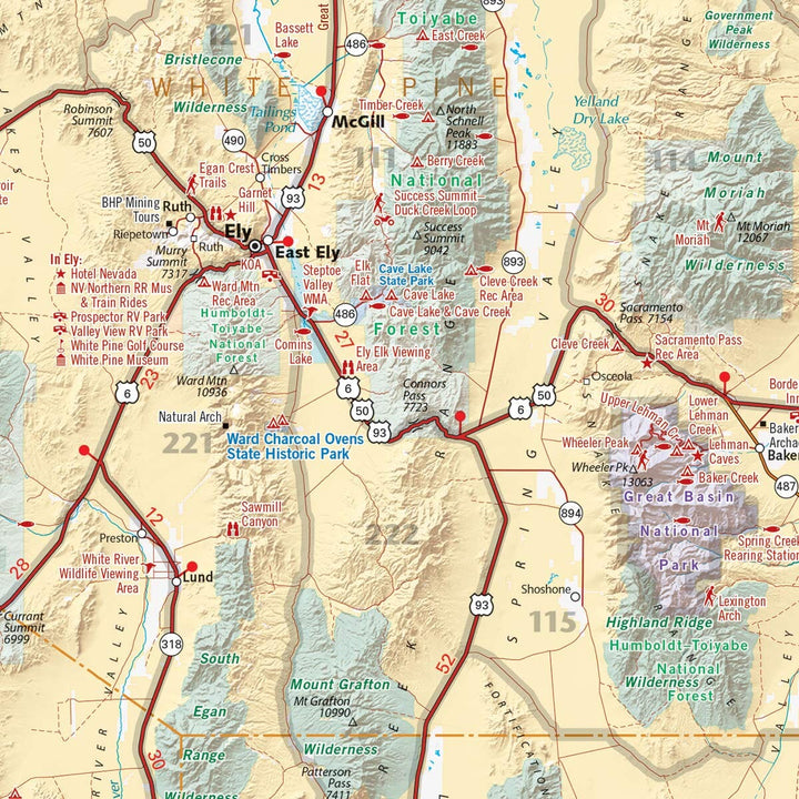 Carte routière du Nevada | Benchmark Maps carte routière Benchmark Maps 