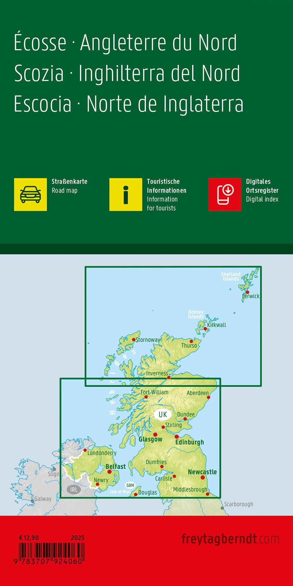 Carte routière - Ecosse & Angleterre du Nord | Freytag & Berndt carte routière Freytag & Berndt